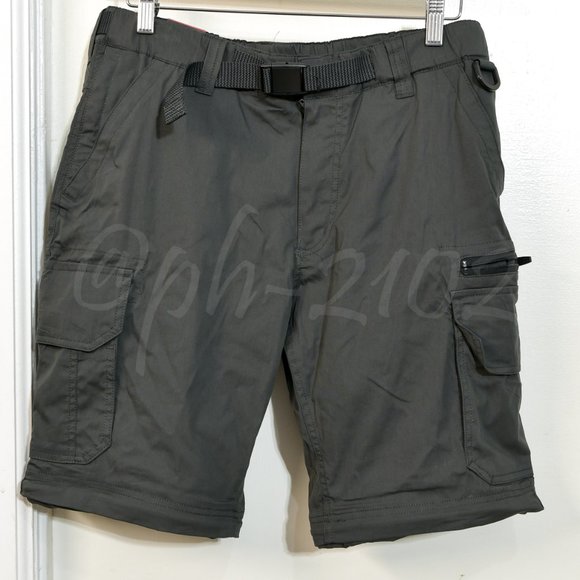 BC Clothing Men's Convertible Stretch Cargo Hiking Pants Shorts GRAY - Picture 3 of 7